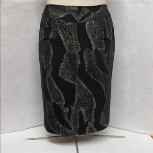 Joseph Ribkoff black/silver knit pencil skirt sz10